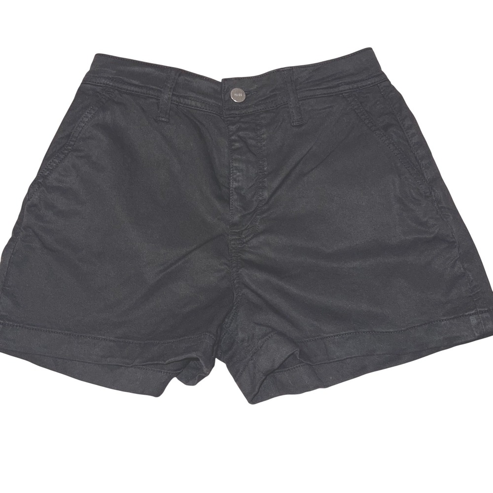 PAIGE Black Lyocell Blend Twill Shorts Size 24 High Rise Casual Summer